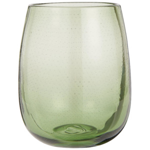 Skleněná váza Bubbles Olive 17,5 cm