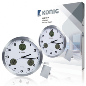 Nástěnné hodiny s meteostanicí König KN-CL30