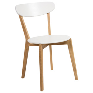 Jídelní židle Milan (bílá + dub)