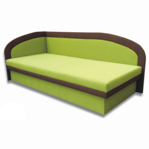 Jednolůžková postel (válenda) 90 cm Melinda (Devon 001 zelená + Devon 009 hnědá) (L)