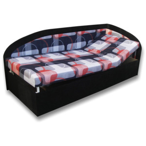 Jednolůžková postel (válenda) 90 cm Kamila (Černá 39 + Mimi 21) (P)