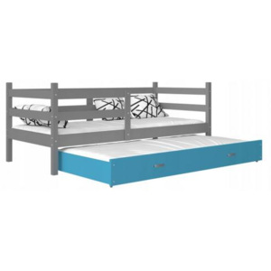 Dětská postel JACEK P2 COLOR s přistýlkou 190x80 Bílá, Modrá