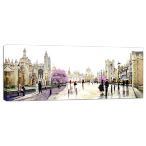 Obraz na plátně - Ulička v Cambridge 140x45 cm