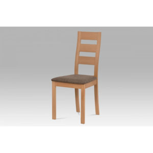 Jídelní židle masiv buk, barva buk, potah hnědý melír BC-2603 BUK3