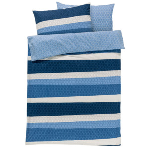 MERADISO® Saténové ložní prádlo, 200 x 220 cm (pruhy modré)