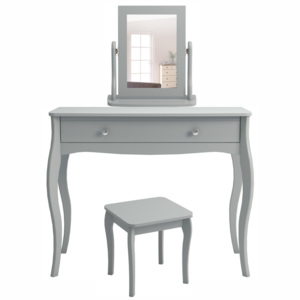 Toaletní stolek se zrcadlem se stoličkou Baroko - tmavě šedá