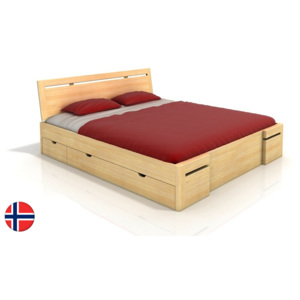 Manželská postel 180 cm Naturlig Bokeskogen High Drawers (borovice) (s roštem)