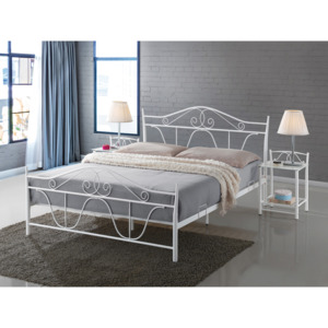 Manželská postel 160 cm Denver (bílá) (s roštem)