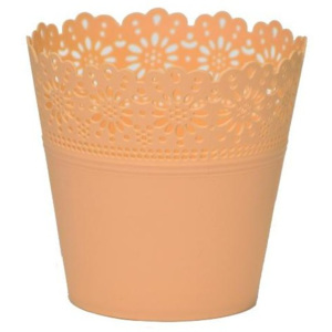 Harasim Plastový květináč krajka 12 cm, oranžový