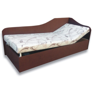 Jednolůžková postel (válenda) 80 cm Anita (Sand 10 + Tmavě hnědá 40) (P)