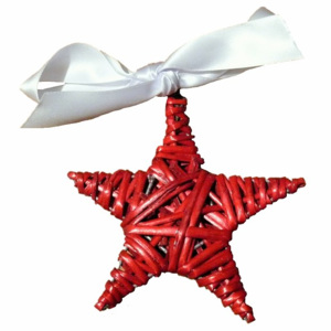 Willow Proutěná hvězda, červená, 10 x 10 cm