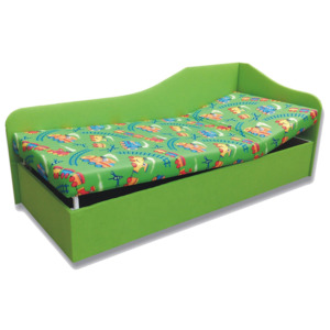 Jednolůžková postel (válenda) 80 cm Anita (Vláček 4 + Zelená X101) (P)
