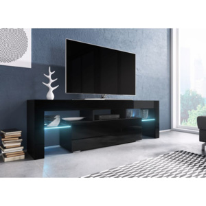 TV stolek TORO 138 RTV černý mat/černý lesk/černý lesk