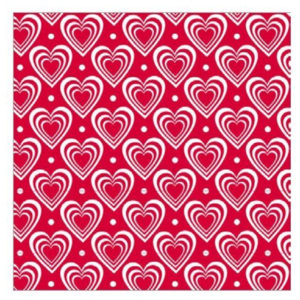 Papírové ubrousky Hearts Red (kód BDAY10 na -20 %)