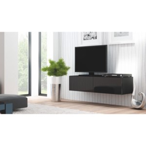 TV stolek/skříňka Livo RTV-160W (černá + lesk černý)