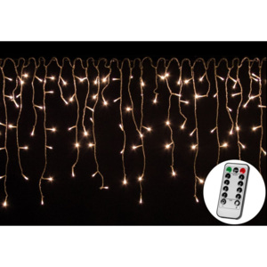 Vánoční světelný déšť 200 LED teple bílá - 5 m + ovladač - VOLTRONIC® M59791
