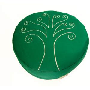 S radostí - vlastní výroba Meditační sedák strom života - zelený Velikost: ∅40 x v18 cm