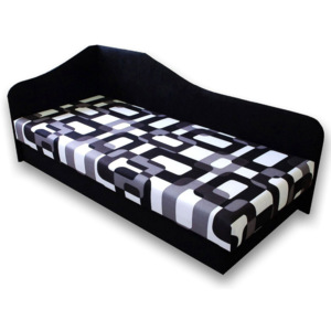 Jednolůžková postel (válenda) 80 cm Lux 87 (Černá 39 + Gusto 12) (L)