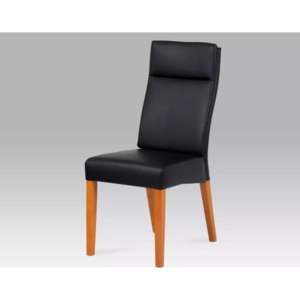 Jídelní židle MAREK - černá PU kůže / masiv třešeň