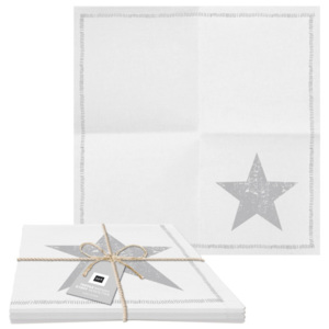 Sada 2 bavlněných ubrousků s detailem ve stříbrné barvě PPD Star Fashion, 20 x 20 cm