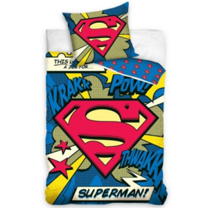 Bavlněné povlečení Superman - 100% bavlna - 140x200 cm + 70x80 cm