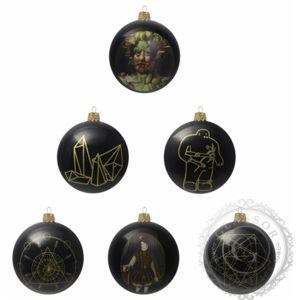 Set vánočních ozdob s dekorem z doby Rudolfa II