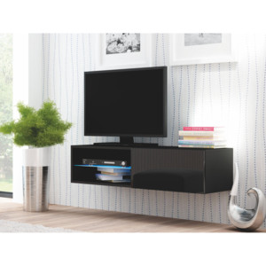 TV stolek/skříňka Livo RTV-120W (černá + lesk černý)