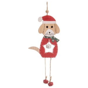 Dřevěná závěsná dekorace Unimasa Christmas Dog
