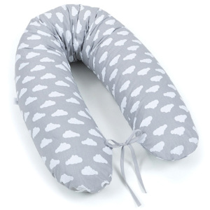 Baby Nellys Kojící polštář - relaxační poduška Multi Mráčky bílé na šedé