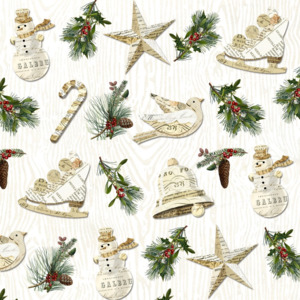 Balení 10 papírových ubrousků s vánočním motivem PPD Winter Lodge