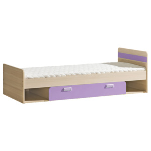 Jednolůžková postel 80 cm Ego L13 fialová (s roštem a matrací)