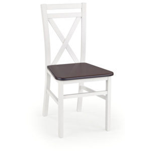 Jídelní židle DARIUSZ bílá/tmavý ořech