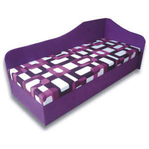 Jednolůžková postel (válenda) 80 cm Lux 87 (Fialová 49 + Gusto 10) (P)