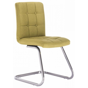 Designová stolička, zelená látka, LAVINIA