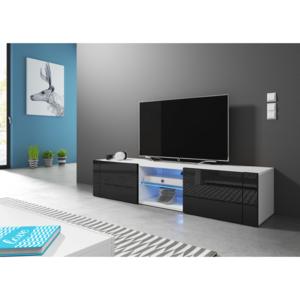 TV stolek/skříňka Hit (černý lesk + bílá matná)