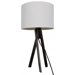 Stolní lampa, bílá / dřevo černé, LILA Typ 4
