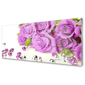 Kuchyňský skleněný panel Skleněný Růže Květiny