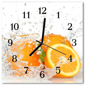 Skleněné hodiny čtvercové pomeranče