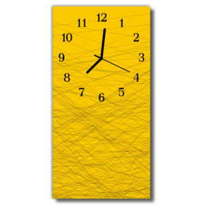 Skleněné hodiny vertikální  Uměle žluté čáry