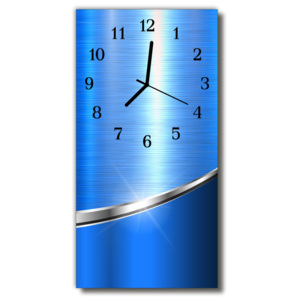 Skleněné hodiny vertikální  Umělecký vzor modrý