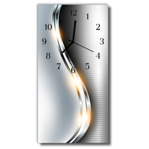 Nástěnné hodiny vertikální Moderní kovový stříbrný kov