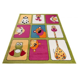 Kusový koberec dětský J0530 - Žirafa a přátelé - 80x150 cm
