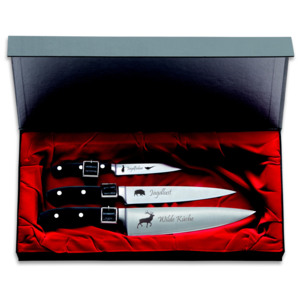 F. Dick Premier Plus Dárková 3-dílná sada nožů v mysliveckém stylu