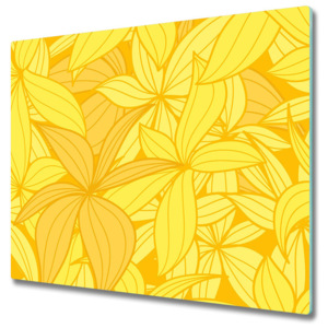 Skleněná krájecí deska Žluté květiny pozadí