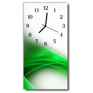 Skleněné hodiny vertikální  Moderní zelené umění