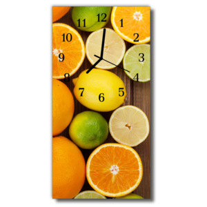 Nástěnné hodiny vertikální  Oranžová ovocná kuchyně