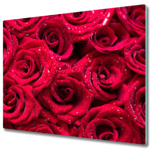 Skleněná krájecí deska Kapky na růžích