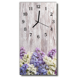 Nástěnné hodiny vertikální  Lilac květiny pestré