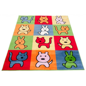 Kusový koberec dětský J0310 - Psi a kočky - 80x150 cm