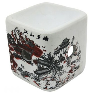 Čína Aromalampa keramika, bílá, domy